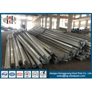 Buy cheap 16m Galvanized Steel Pole With Flange Mode , Power Transmission Poles product