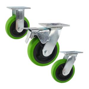 150mm Swivel Plate Green Tpr Tread Heavy Duty Casters With Dual Lock