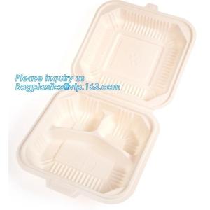 9 inch 3 compartment black food container corn starch clamshell,Corn Starch Food
