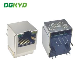 Buy cheap DGKYD511B002AC2A2DK068 180 Degree Vertical RJ45 Network Connector With Notch from wholesalers