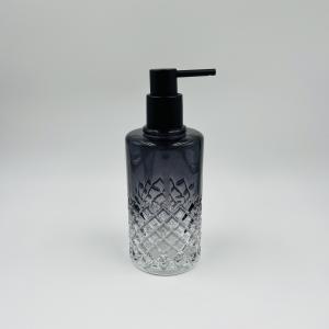 Ombre Black Glass Bathroom Accessories Set with Round Shape and Diamond Pattern