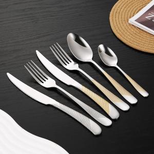 Buy cheap Star Diamond Stainless Steel Flatware Sets Luxurious Embossed Pattern from wholesalers