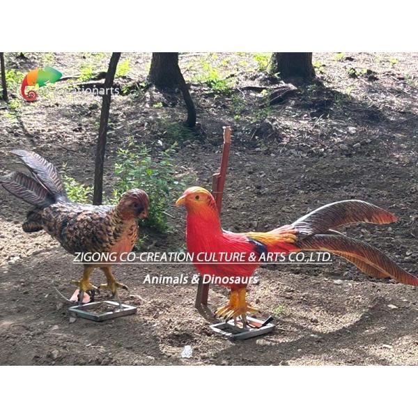 Movement Realistic Animatronic Animals Customized Size Golden Pheasant
