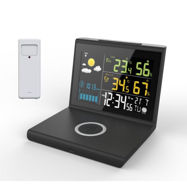 Wireless Charger and Weather Forecast Clock with DC5V/1A Output Convenient