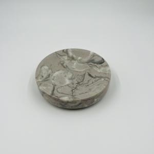 Buy cheap 4pcs Marble Bathroom Accessories Set With Gray Brown Round Shape Soap Dispenser from wholesalers