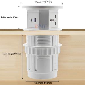 Buy cheap Electrical Desktop Pop up Power Socket Wifi Motorized Lifting Power Outlet With Wireless Charging Hidden Tabletop Socket from wholesalers