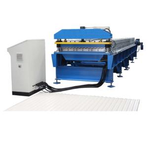 China Multi Rib Wall Roof PPGI Trapezoidal Sheet Roll Forming Machine Work Automatically on sale China Multi Rib Wall Roof PPGI Trapezoidal Sheet Roll Forming Machine Work Automatically on sale