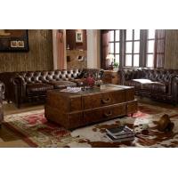 Buy cheap Wooden Legs With Wheels Soft Kingston Chesterfield Leather Sofa By Handwork Craft product