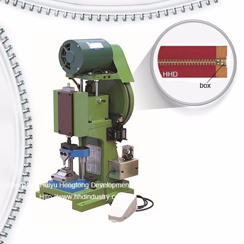 Semi Auto Metal Zipper Box Fixing Machine with 0.3KW Power 1200pcs/60cm/H Output