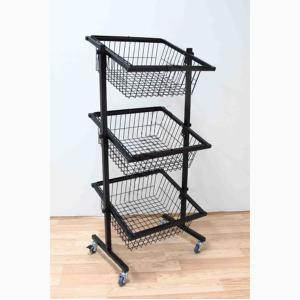 Buy cheap Iron Wire Grocery Display Stands With Wheels Knockdown Structure from wholesalers