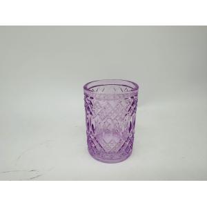 Buy cheap Purple And Blue Glass Bathroom Accessories Set Round Shape With Mixed Pattern Soap Dish For Bathroom Hand Wash Dispenser from wholesalers