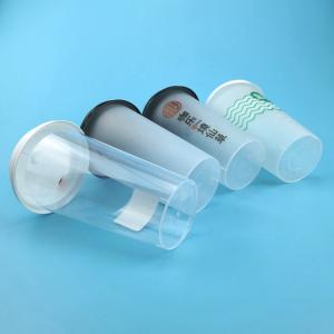 Buy cheap 350ml Milkshake Disposable Bubble Tea Cups Cylinder Shape from wholesalers