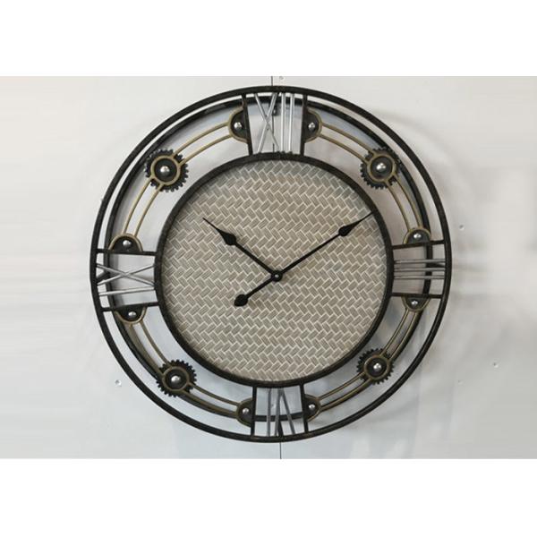 Quality Handmade Black Round Iron Wire Metal Wall Art Clock for sale
