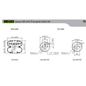 2B9-223 Goodyear Air Spring 2B9-2250 S09201NB 578-92-3-211