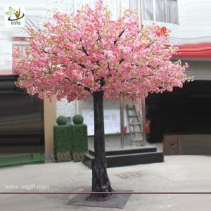Buy cheap UVG 3.5m tall artificial decorative trees with pink cherry blossoms for garden product