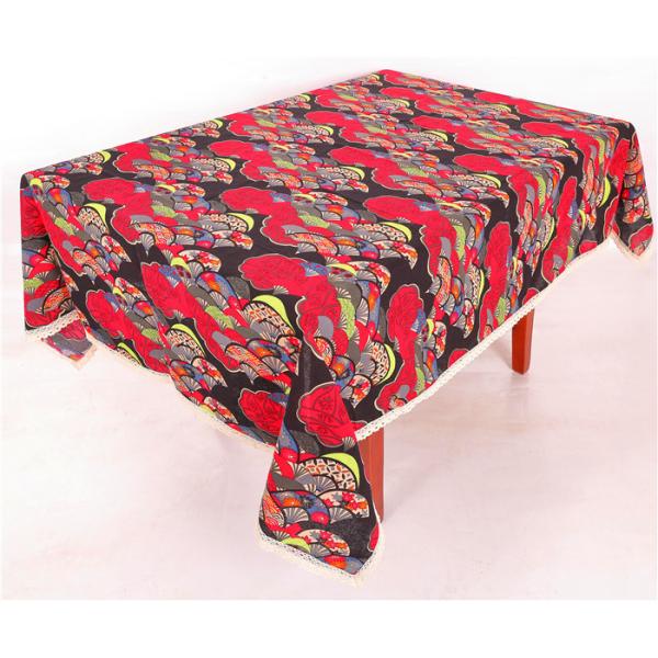 Hemmed Edges Custom Printed Table Covers , 0.1 - 0.3mm Thickness Decorative