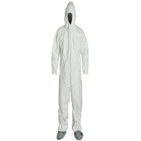SMS Disposable Tyvek Coveralls Low Lint With Front Zipper Closure