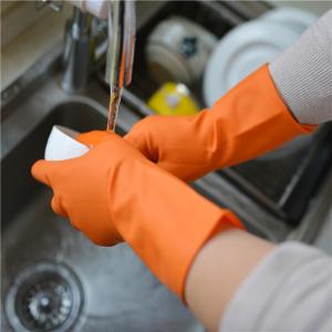 Buy cheap Non Slip Reusable Kitchen Rubber Gloves Textured Palm And Fingers from wholesalers