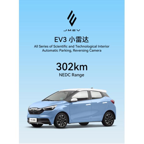 2023 Best Used Car JMEV EV3 Pure Electric 4-Wheel Vehicle with Ternary Lithium Battery and 100Km/h Maximum Speed