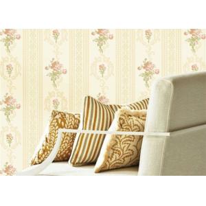 Buy cheap Concise European Flower Strippable Living Room Wallpaper With Vertical Striped from wholesalers