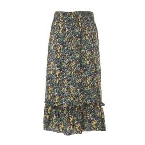 China Ladies' Flower Printed Summer Long Beach Skirts With Frill In Hem on sale