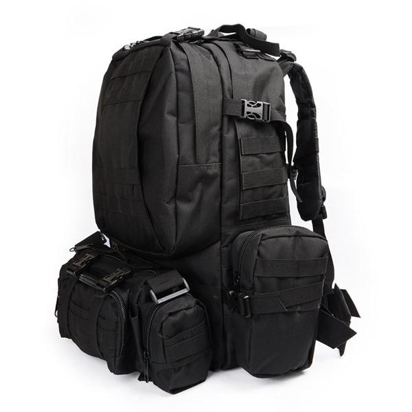 Buy cheap Black Army Backpack / Tactical Hiking Backpacks With 3 Molle Bags from wholesalers