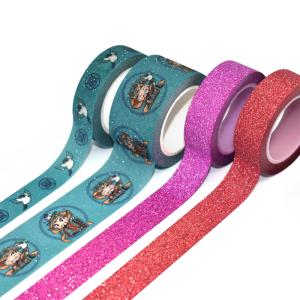 Buy cheap Custom Lovely Kawaii Washi Paper Tape Printed Glitter Washi Tape from wholesalers