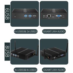 Single Ethernet Fanless Mini PC 6USB Interfaces Protable Computer For Home