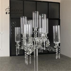 Buy cheap 7 Arm 9 Arm Crystal Candelabra Glass Centerpieces Wedding 120CM from wholesalers