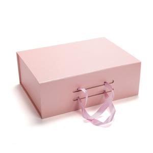 China Paperboard Box Type Custom Magnetic Storage Stash Gift Boxes with Ribbon Handle Folding on sale