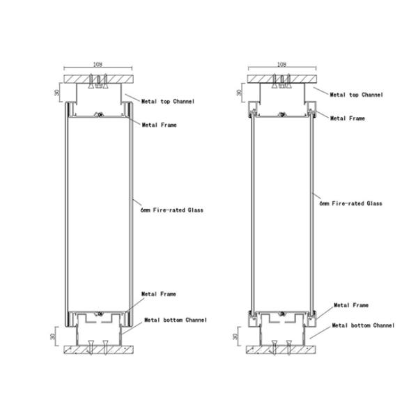 Fire rated glass partition wall