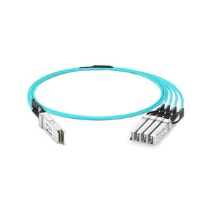 Buy cheap 100G QSFP28 to 4 x 25G SFP28 Breakout AOC Dissipation 2.5W On QSFP28 End Fiber Optic Breakout Cord product