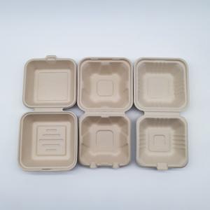 Buy cheap 6 Inch Biodegradable Take Out Containers , White Biodegradable Clamshell Packaging from wholesalers
