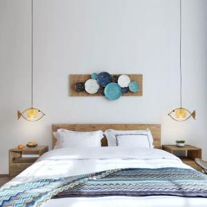 Fish Shaped Rattan Woven Hotel Bar Lamp Creative Chinese Style Retro lamp(WH-VP