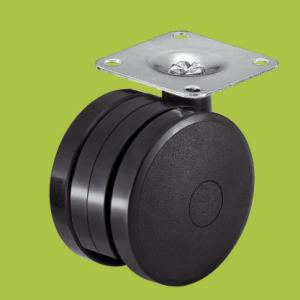 China black PA plastic caster swivel top plate office furniture casters on sale