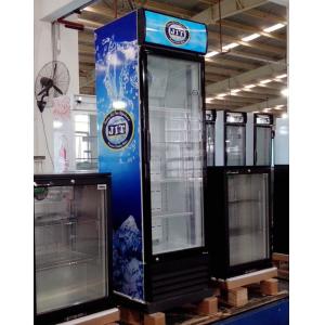 Buy cheap 400L Display Volume Upright Glass Door Freezer Air Cooling With LED Advertising Panel from wholesalers
