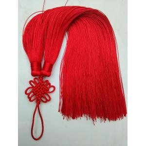 Buy cheap Polyester long tassels with chinese knot for home and graduation cap decoration from wholesalers