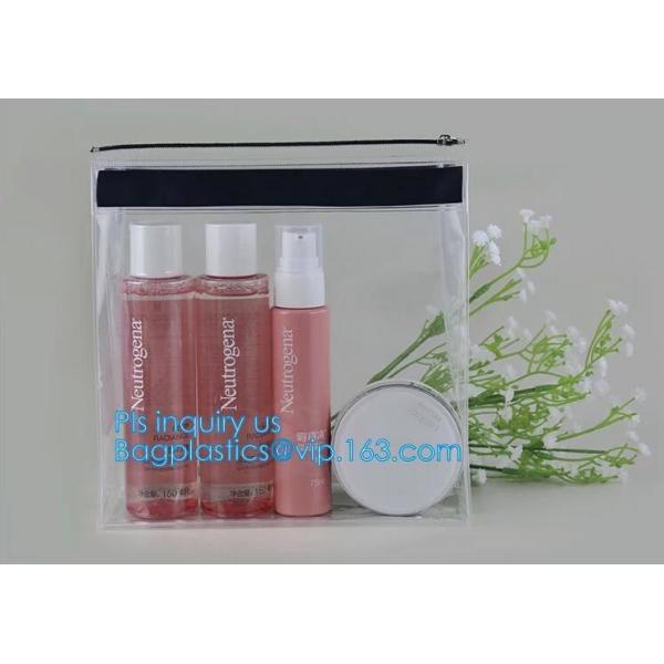 Quality fashion thick clear retail custom printed pvc slider zipper bag, mini plastic zipper cosmetic slider zip bags with print for sale