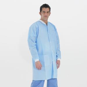 Buy cheap BFE 99.9% Disposable SMS Lab Coats With Elastic Cuff from wholesalers