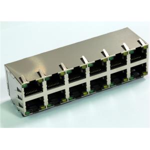 Buy cheap Conn Rj45 2x6 12 Port R/A Shield With LEDs up and down Ethernet 8P8C Female Jack from wholesalers