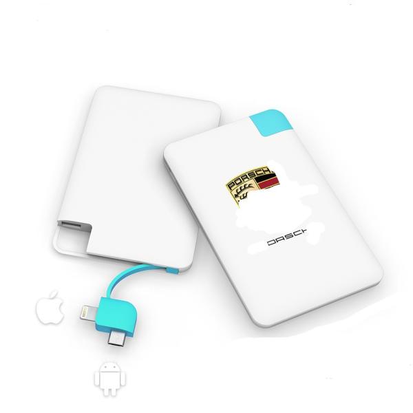 Quality ABS 5V1A 2500mah 4000mah Credit Card Power Bank for sale