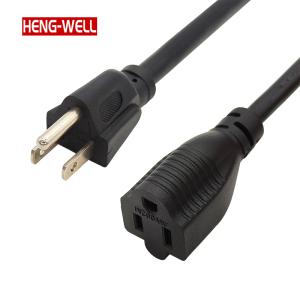 12/3 AWG SJTW Custom Length Black Extension Cord with NEMA 5-15P-5-15R