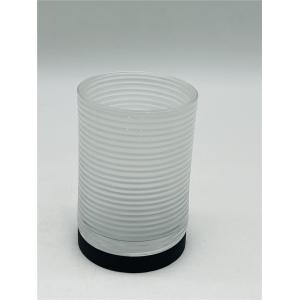 Buy cheap Milky White Glass Bath Accessories Set Round With Circle Line Lotion Dispenser Modern Set from wholesalers