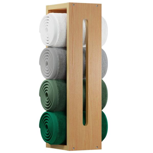 Quality Wooden Bamboo Bathroom Storage Rack Towel Shelf Eco Friendly for sale