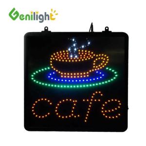 Genilight Indoor 22*13inch LED Cafe Open Sign with Power Saving and SDK Function