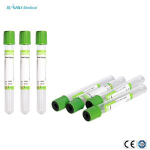 Buy cheap Plastic Green Gel Lithium Heparin Vacuumed Tubes Disposable from wholesalers