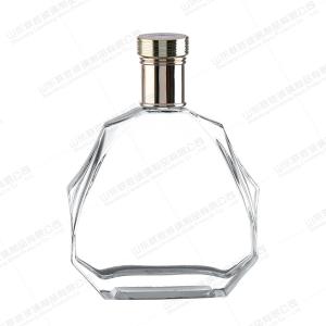 Buy cheap Custom Capacity Luxury Bottle Cap Octogonal Flat Glass Liquor Whiskey Vodka Wine Bottle from wholesalers