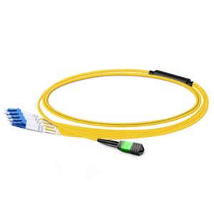 1m (3ft) Low Insertion Loss MPO Female to 4 LC UPC Duplex OS2 9/125 Single Mode