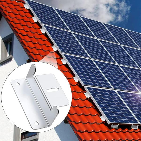 Metal/Tin Roof Solar Panel Mounting 4pcs Black Z Brackets for Panel Installation