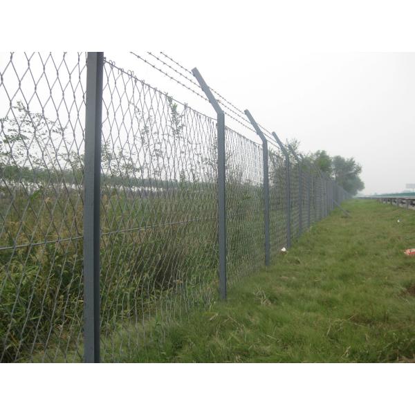 Quality Galvanized Green Powder Coated Metal Weave Diamond Chain Link Fence for sale